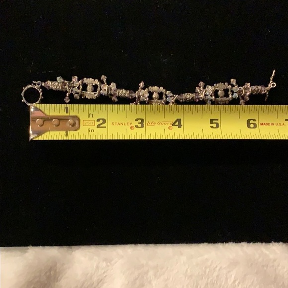 Handcrafted Lavender Crystal and Silver Bracelet - Picture 7 of 7